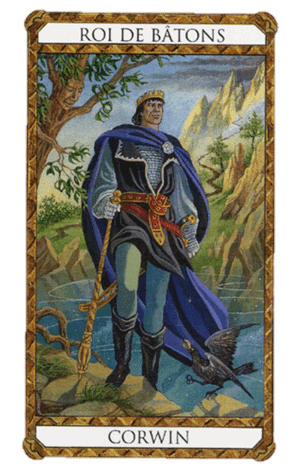 El Rey de Bastos o Varas Arcano Menor según el diseño del Tarot Ambre